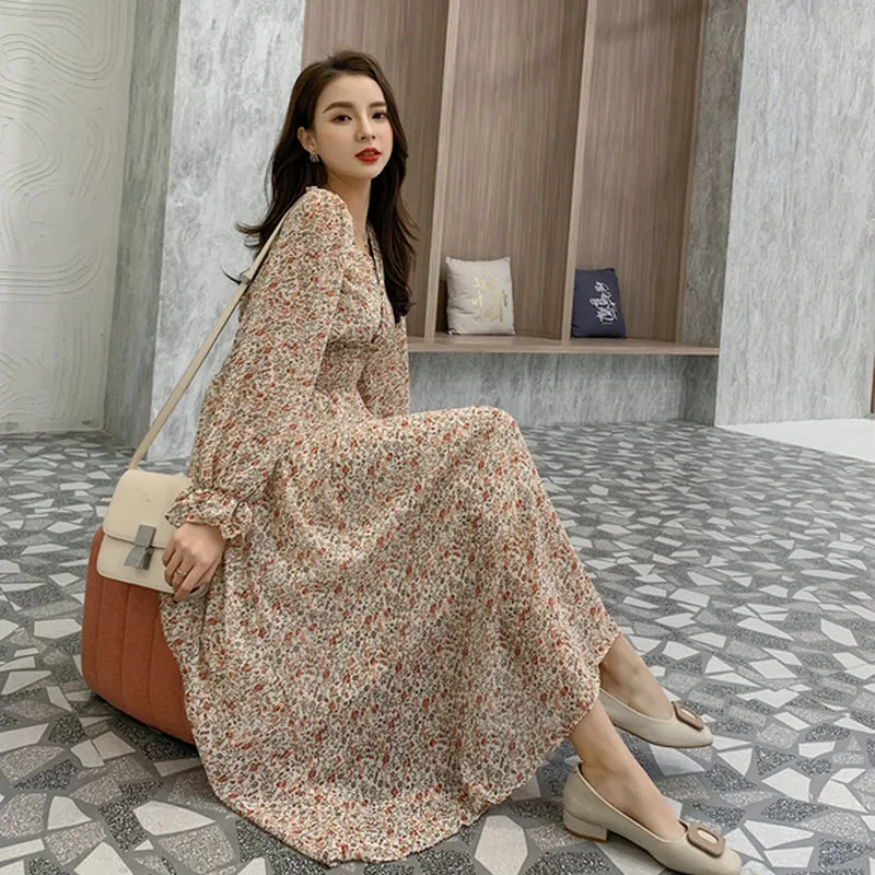 Apricot long sleeve dress hotsell