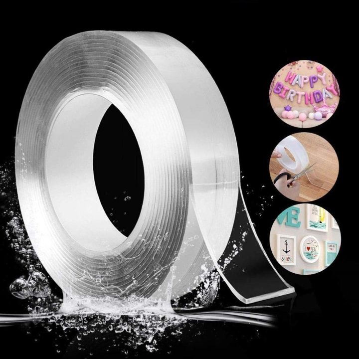 1 Pcs Double Sided Tape Heavy Duty 3 Meter Multipurpose Wall Adhesive Strips Removable Mounting ,Reusable Strong Sticky Transparent