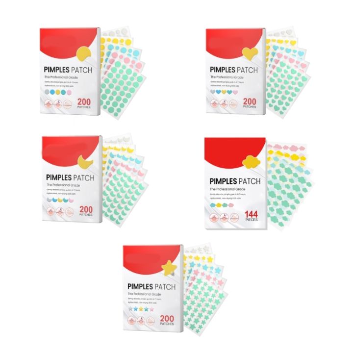 200 Patches Cartoon Pimple Stickers Comfortable Star Pimple Stickers for Face Achieve Smooth Skin Drop Shipping