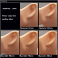 925 Sterling Silver Small Hoop Earrings For Women Ear Bone Hoop Simple Mini Small Round Circle Earrings Silver Earrings Hoop. 