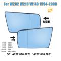 Rear View Mirror Glass For W202 W210-1 * Mirror Glass(Left )-Blue. 