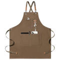 Men Women Thick Canvas Denim Bib Apron Kitchen Cooking Workshop Heavy Work Apron. 