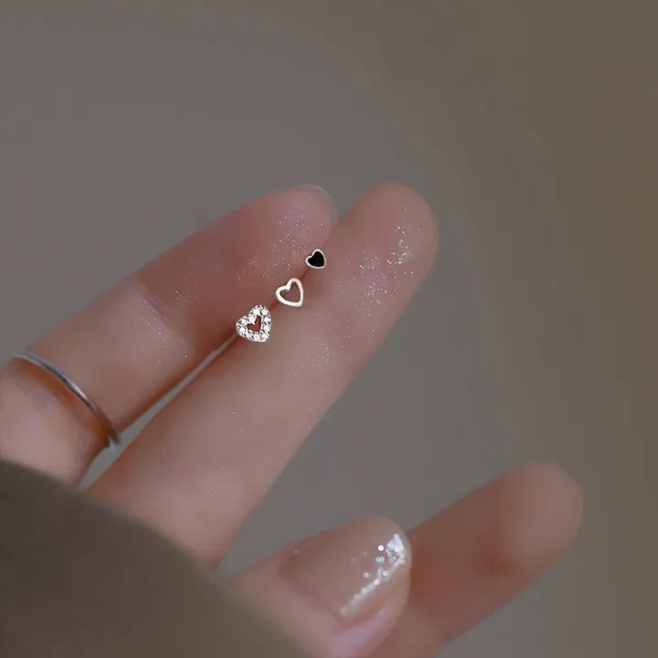 3Pcs/set%20Diamond%20Love%20Heart%20Stud%20Earrings%20Women's%20Earrings%20Mini%20Delicate%20Earrings%20Jewelry%20XIEGONG%20-%20Image%203