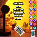 Sixonic Remote Control RGB Sunset Lamp Projector 16 Colors Table Lamp For Photoshoot Live Video Home & Room Decoration Birthday Dance Party Etc. 
