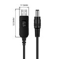 Router Cable WiFi to Powerbank Cable Connector DC 5V to 12V USB Cable Boost Converter Step-up Cord for Wifi Router Modern Fan Speaker. 