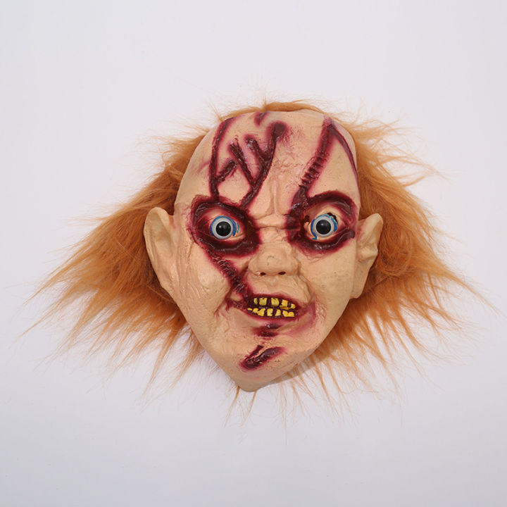 [ New ] Halloween Horror Ghost Face Mask Chucky Skull Mask Whole Demon Head Cover for Men