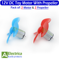 2 set of DC Motor and Propelleres 1.5-3V 15000RPM Mini Electric Hobby Motor for DIY Toys Science Projects by Electrica. 