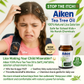 Aiken Tea Tree Oil (10ml) - 100% Pure Natural Oil for Lice Treatment, Acne & Skin Care - Kills Lice & Eggs Fast - Safe for Kids & Family - Anti-Dandruff, Anti-Itch Scalp Solution- Best for Hair Growth, Fungal Infections & Pimple Control. 