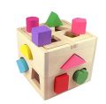 Fifteen Hole Shape Intelligence Box wooden toy for kids shapes and colors KS. 