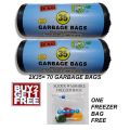 2 Pack of 35 Garbage Bags with freezer bag 18X24Inch. 