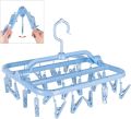 1 Pc Plastic 24 Pins / Clips Laundry Clothesline Clothes Hanging Rack for Clothing Wind-Proof Hook for Drying Undergarments Hanger Baby Cloth Stand Towels & Bras Underwear, Lingerie, Hosiery, Swimsuits and Other Fine Delicate Cloths. 