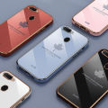 For OPPO F9 / OPPO F9 Pro Cover + Wrist Strap Fashion Shiny Maple leaf Plating Square Bumper Phone Case Soft TPU Silicone Shockproof Protective Back Cover. 