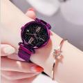 Women Magnetic Watch Starry Sky Luxury Fashion Watch Magnetic Strip - For College/Office Girls Ladies Magnet Chain Watch. 