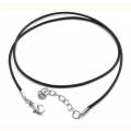 Pack of 2pcs 18'' Black Silk Necklace Cord Chain Cotton Rope with Clasp 2.0mm. 