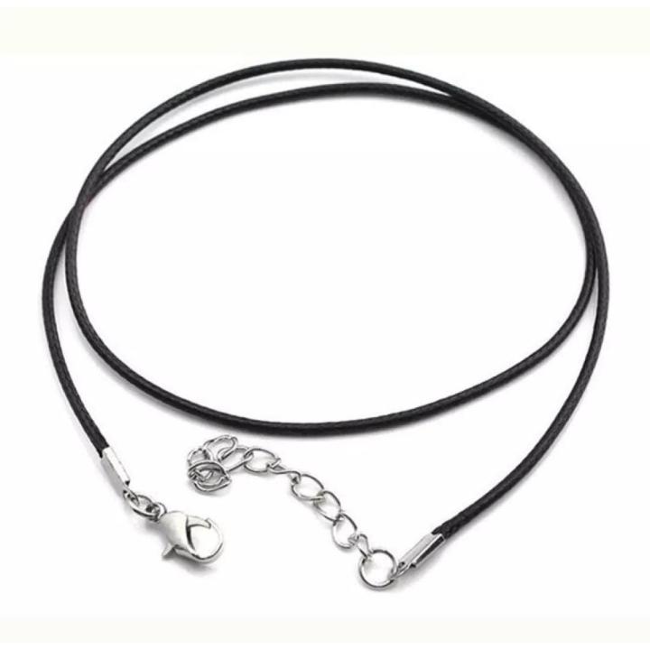 Pack of 2pcs 18'' Black Silk Necklace Cord Chain Cotton Rope with Clasp 2.0mm