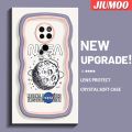 JIUMOO Casing For Huawei Mate 20 Mate 20 Pro Case Cartoon Moon Flying Spaceman Colorful Wave Border Soft Clear Shockproof Phone Cases Creative Camera Transparent Casing Simple Silicone Protective Cover. 