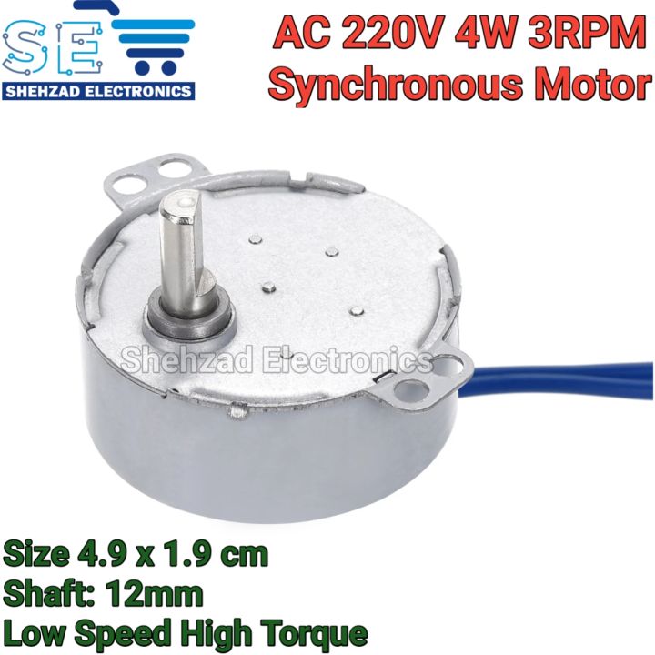 Moteur Synchrone AC 100-127V 5-6RPM 50-60Hz - 4W Sens CCW/CW Arbre 5x7mm