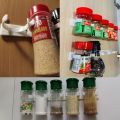 4 Wall Mount Home Kitchen Storage Rack Ingredient Spice Plastic Clip Rack Organizer Accessories Jars Spice Holder Tools. 