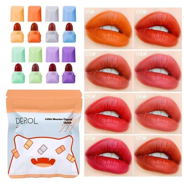 DEROL 8 Colour Little Monster Capsule Mini Lipstick Set