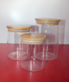 Glass Jar with bamboo Lid AIRTIGHT Canisters glass food storage jar with lids ( 1 piece price  ,  1000ml - 600ML - 450ML - 750 ml  ( check variation )  are perfect to store cookies, candy, flour, beans, spice, cereals etc.1000ml - 600ML - 450ML - 750 ml. 