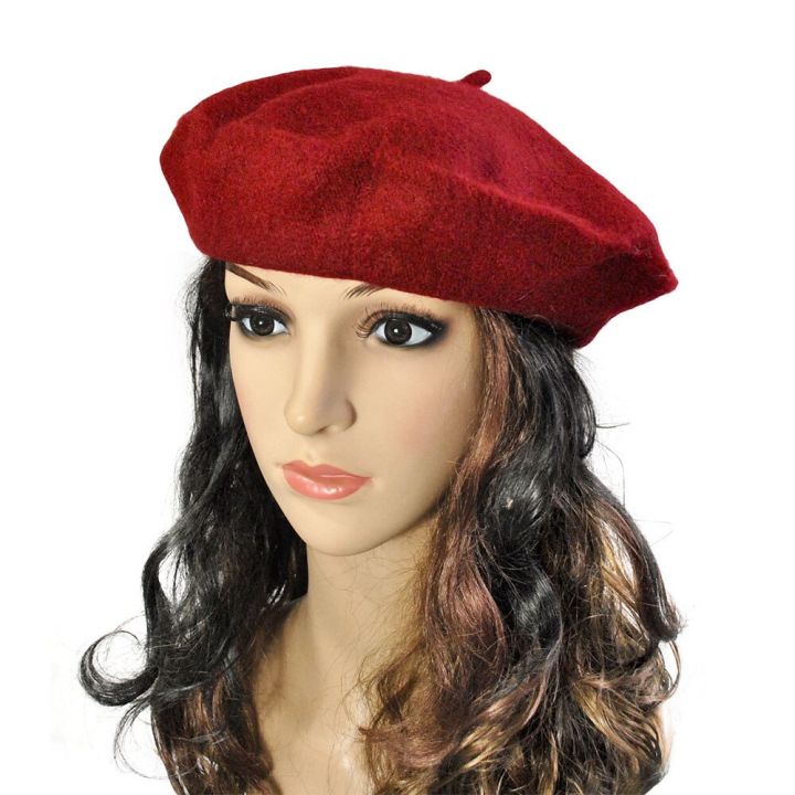2022 Fashion Women Wool Berets Winter Hats Solid Color Female Bonnet Caps All Matched Warm Walking