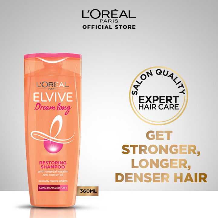 L'Oreal Paris Elvive Dream Long Shampoo 360ml - Reduces Breakage And Visibly Repairs Hair Damage Without Weighing Down Your Strands