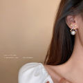 New E 925 Needle Beaded Letter-Printing Pearl tud Earring Korean imple And Compact weet Elegance Earring All-Match Earring Wholeale. 