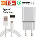 xiaomi fast charger 18W USB QC3.0 charger Type C Micro USB cable For xiaomi Redmi note 7 8 se 9s MI 6 mi 3 4 5 redmi. 