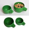 【Flash sale】 Bird Feeding Bowl Food Water Plastic Round Cup Holder Parrot Pigeon Cage Feeder. 