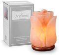 250 million year old salt from the Himalayan Mountains d'aplomb 100% Authentic Natural Himalayan Salt Lamp Hand Carved Flower Rose Pink Crystal Rock Salt. 