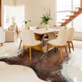 Speckled White with Brown Real Cowhide Rug - Genuine Hair on Cow Hide – Top Quality Carpet Options for Home Decor. 