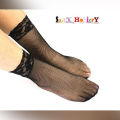 pack of 2-Black Mesh Lace Net Socks For Women. 