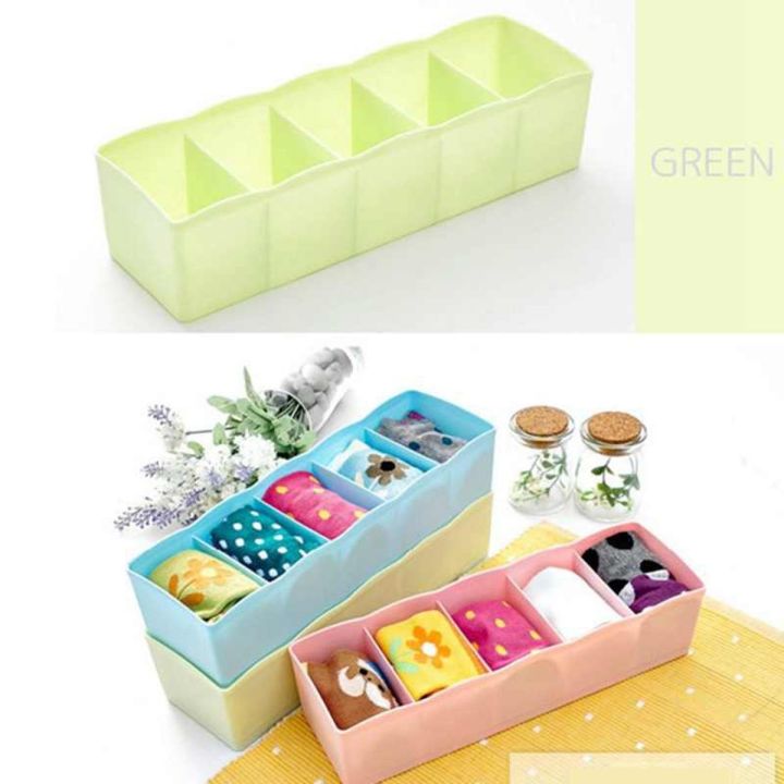 RN 5 Grids Plastic Organizer Storage Box Drawer Divider Container Multi ...