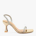 ECS Crystal Slingback 3 Inch Heel Sandals For Women. 