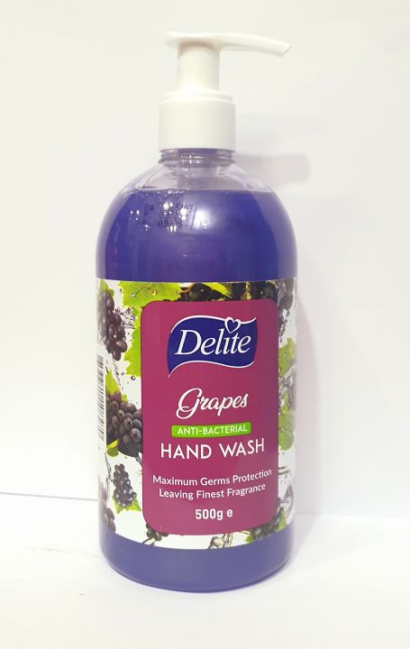 Delite l Anti-bacterial Hand Wash l GRAPES l Max. Germs Protection l ...