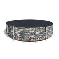 Bestway Above Ground Pool 16 Ft Length 16ft Width 48 Inch Deep Dive Framed, Big & Large Pool For Family Fun, Water Play Games Outdoor 56966 With Ladder Cover Filter Imported Portable Pvc Branded Summer Season Steel Lock Pipe Bracket Swimming Parties Pools. 