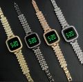 Diamond Touch Screen LED Watch For Ladies | Stainless Steel Chain in Round Dial For Girls | Wristwatch For Women in Square Dial Shape. 