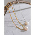 Grim Teiousx Yhpup Tarnish Free Natural Pearl Beads Chic Exquisite Necklace Thin Chain Stainless Steel Minimalist Charm Collar Jewelry Women. 
