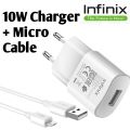 Infinix 10W Fast Charging Micro USB Cable and Adapter 2-in-1. 