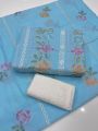 Embroided 3 Piece Suit For Women Paper Cotton Shirt Dupatta with COMPUTER KACHA TARKASHI EMBROIDERY and White Cotton Chikankari Trouser Ashrafi Ashrafi Customized. 