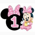 Minnie mouse cake topper with age number 1. 