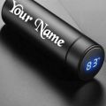 Customize With Your Name Smart LED Temperature Water Bottle 500ml Stainless Steel Hot & Cold Bottles with Vacuum Thermos Flask. 