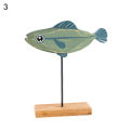 Livecity Fish Statue Exquisite Stable Wood Cute Fish Table Sculpture Stand for Home. 