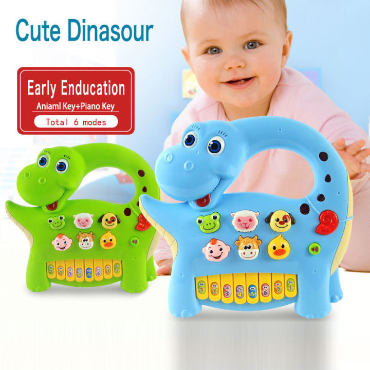 Cute Happy Dinosaur Piano With Light And Sound Creative Toy For Kids