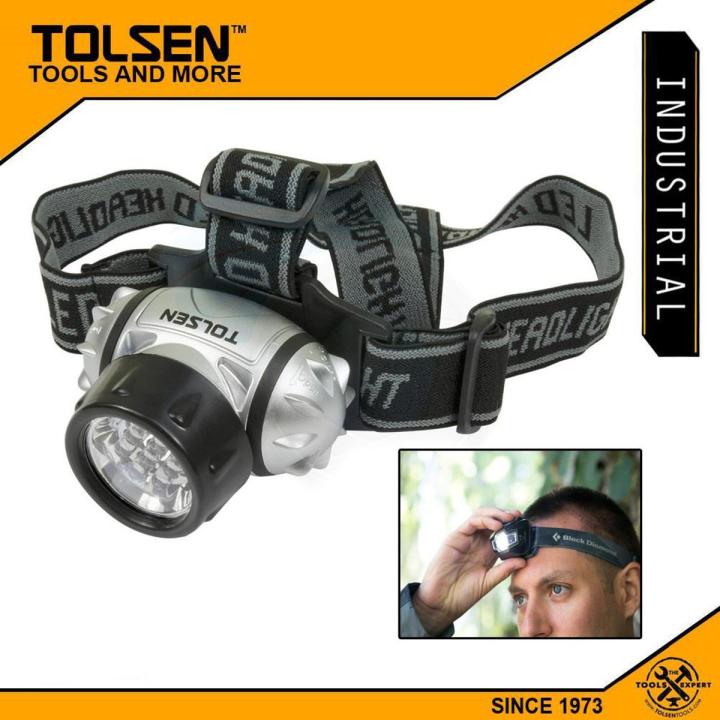 Tolsen 7 LED Headlamp with Adjustable Head Strap Work Head Light Flash Torch Multi Function
