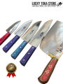5 PCS QURBANI KNIFE SET- STAINLESS STEEL MADE BUTCHER KNIVES IMPORTED STEEL AND 1 1.25KG KAMANI TOKA-NAZIR KAMANI TOKA-STEEL KNIFE WITH FULL TANF HANDLE-PROFESSIONAL  BUTCHER KNIFE SET WITH BONE CUTTER CLEAVER. 