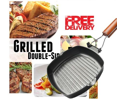 Fold able New Thick 24CM Steak Grill Pans Die Cast Breakfast Frying Eggs Non-Stick Frying Pan Kitchen Cooking Pans Outdoor Camping Cookware