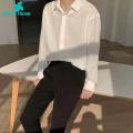 Green Home Fall Shirt Loose Lightweight Korean Style Men Shirt. 
