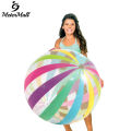 MeterMall Big Beach Ball Set Jumbo Giant Beach Balls, Oversized Blow Up Plastic Game Rainbow Beach Balls For Swimming Summer Pool Or Beach 28inch. 