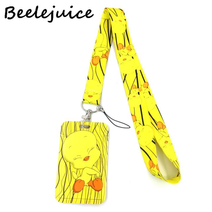 Cartoon Duck Yellow Lanyard Card Holder Student Hanging Neck Phone Lanyard Badge Subway Access Card Holder Accessories Gifts
